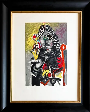 Litografia Picasso - Pablo Picasso (1881–1973) - Le Cavalier - Color lithograph on Arches paper - 1968