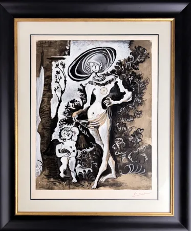 Litografia Picasso - Pablo Picasso (1881–1973) - Venus et l'Amour voleur de miel - Color lithograph on Arches paper - 1960
