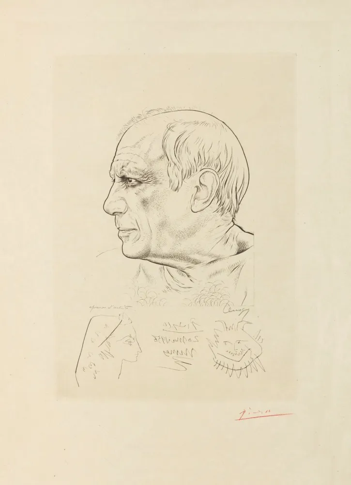 Incisione Picasso - Pablo Picasso Paul Lemagny Portrait of Picasso.