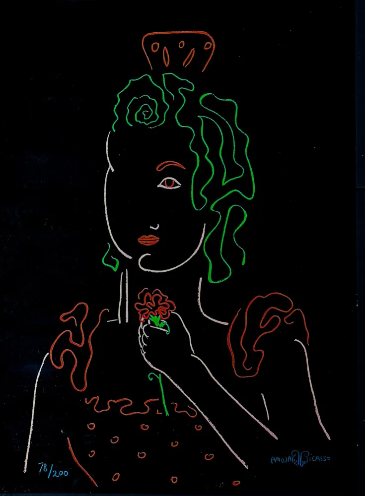 Serigrafia Picasso - Paloma Picasso (1949) - Vallauris - Colour screen printing