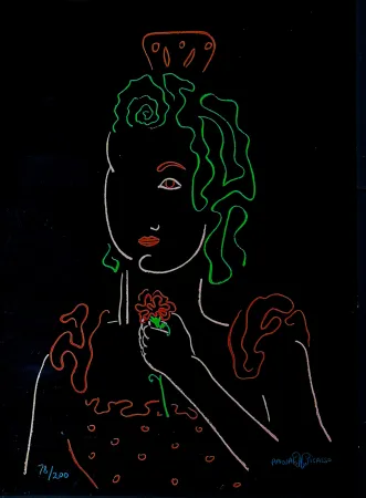 Serigrafia Picasso - Paloma Picasso (1949) - Vallauris - Colour screen printing
