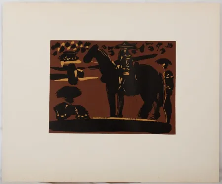 Linoincisione Picasso - Picador entrant dans l'arène