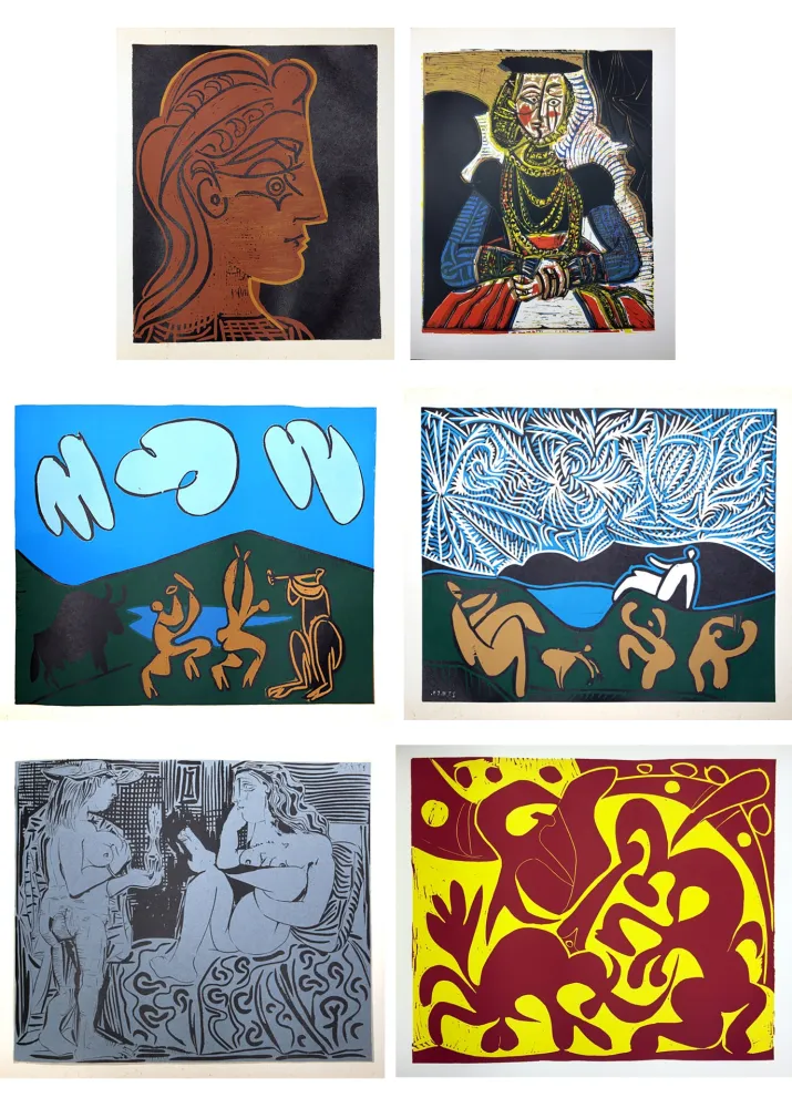 Libro Illustrato Picasso - PICASSO LINOGRAVURES (Picasso Linocuts). Cercle d'Art, Paris 1962