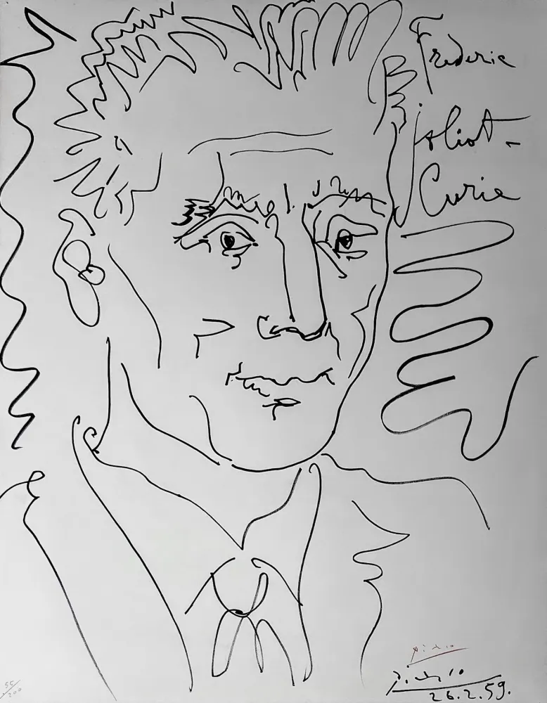 Litografia Picasso - Portrait of Frederic Joliot-Curie