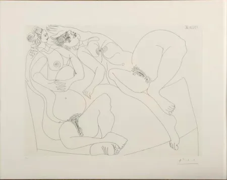 Acquaforte Picasso - Repos. Deux Filles Bavardant