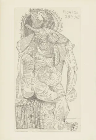 Incisione Picasso - Seated Woman