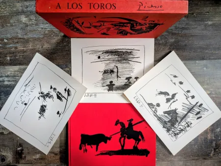 Litografia Picasso - Set of 3 Original Lithographs by Pablo Picasso - Corrida Scenes, 1961