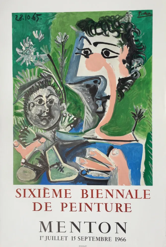 Litografia Picasso - Sixieme Biennale de Peinture, Menton