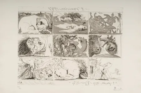 Acquaforte E Acquatinta Picasso - Sueno y Mentira de Franco