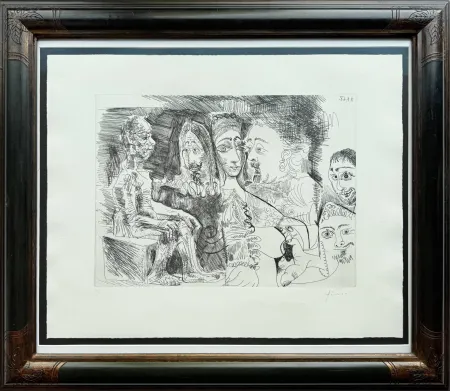 Acquaforte Picasso - Suite 347, 4 avril 1968, L. 17