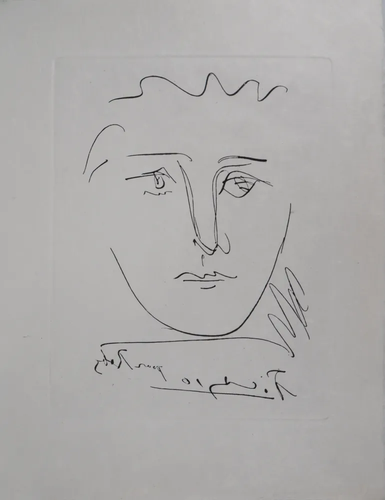 Incisione Picasso - Visage pour Roby