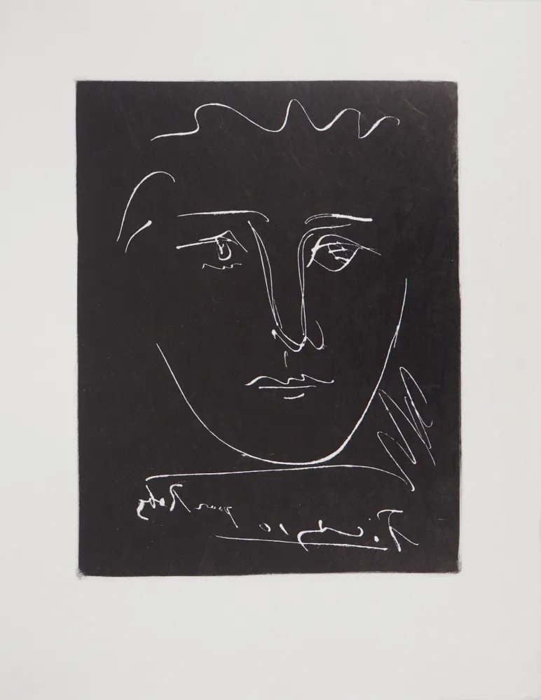 Incisione Picasso - Visage pour Roby