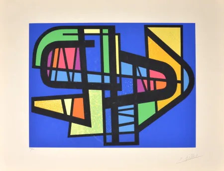 Serigrafia Pillet - Composition, 1954 - Hand-signed