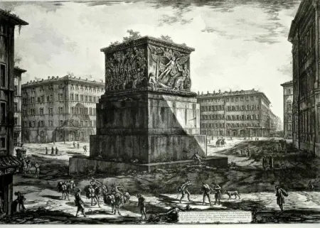 Incisione Piranesi - Veduta del Piedestallo dell'Aposteosi, from 