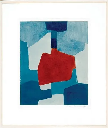 Acquatinta Poliakoff - Composition en blue and rouge