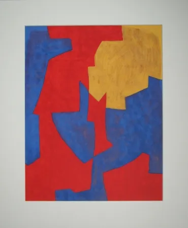 Litografia Poliakoff - Composition rouge, bleue et jaune