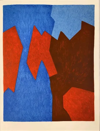 Litografia Poliakoff - Composition rouge et bleue