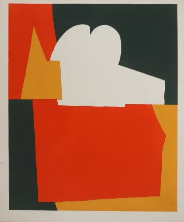 Litografia Poliakoff - Composition rouge et verte