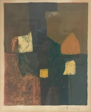 Litografia Poliakoff - Composition rouge, verte et jaune n°7