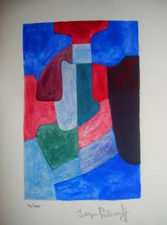 Litografia Poliakoff - Jean Cassou: vingt-deux poèms