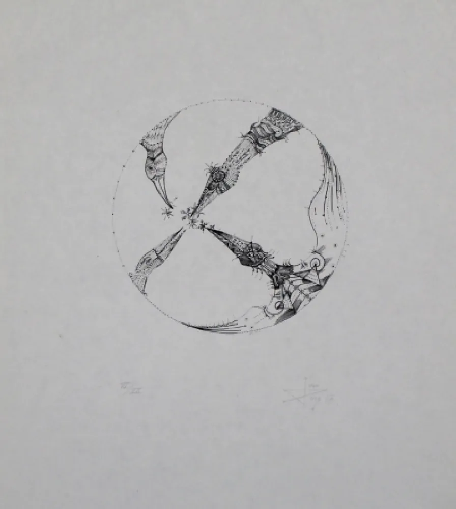 Litografia Ponç - 4 pájaros (4 Birds)