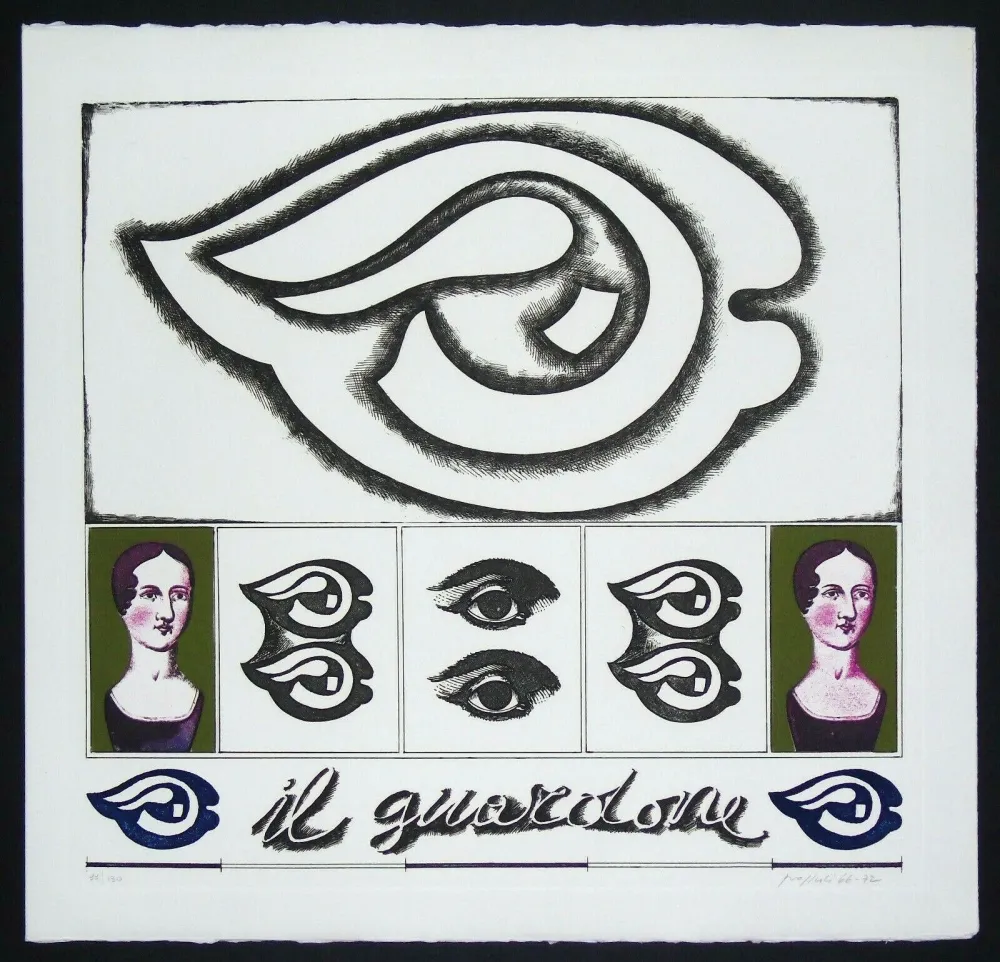 Incisione Pozzati - Il guardone