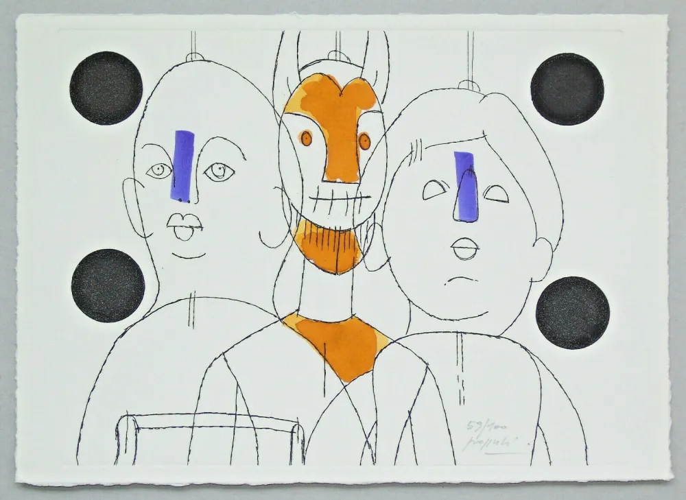 Incisione Pozzati - Il pittore è il burattinaio