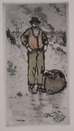 Acquaforte E Acquatinta Raffaelli - Le chiffonnier / The Ragman