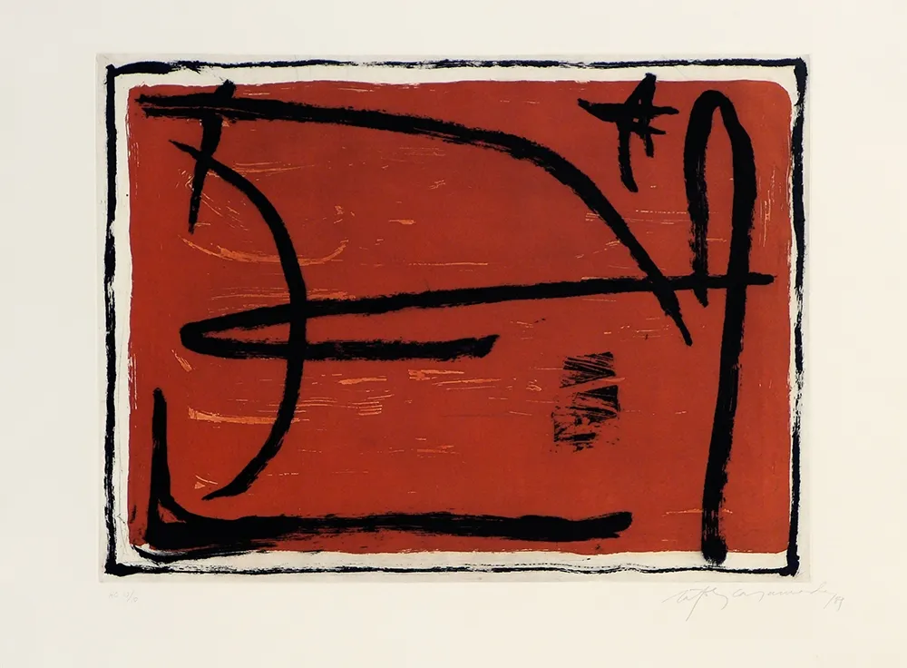 Incisione Ràfols Casamada - Los elementos I. Fuego