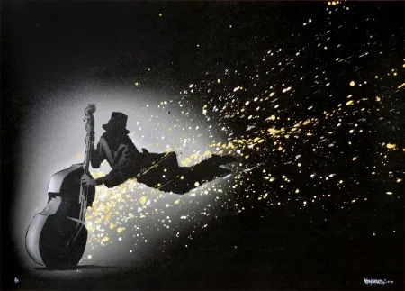 Litografia Random - Blowing in the wind (black hand finished)