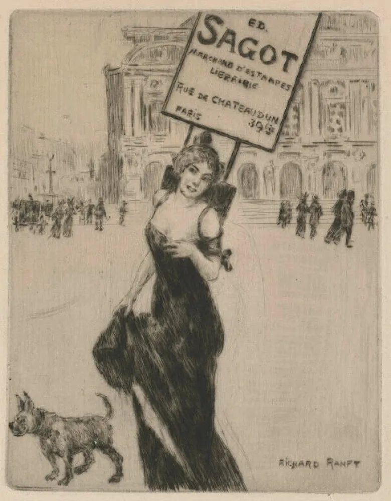 Incisione Ranft - Business card of print dealer Edmond Sagot