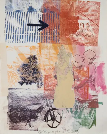 Litografia Rauschenberg - Untitled (Arrow)