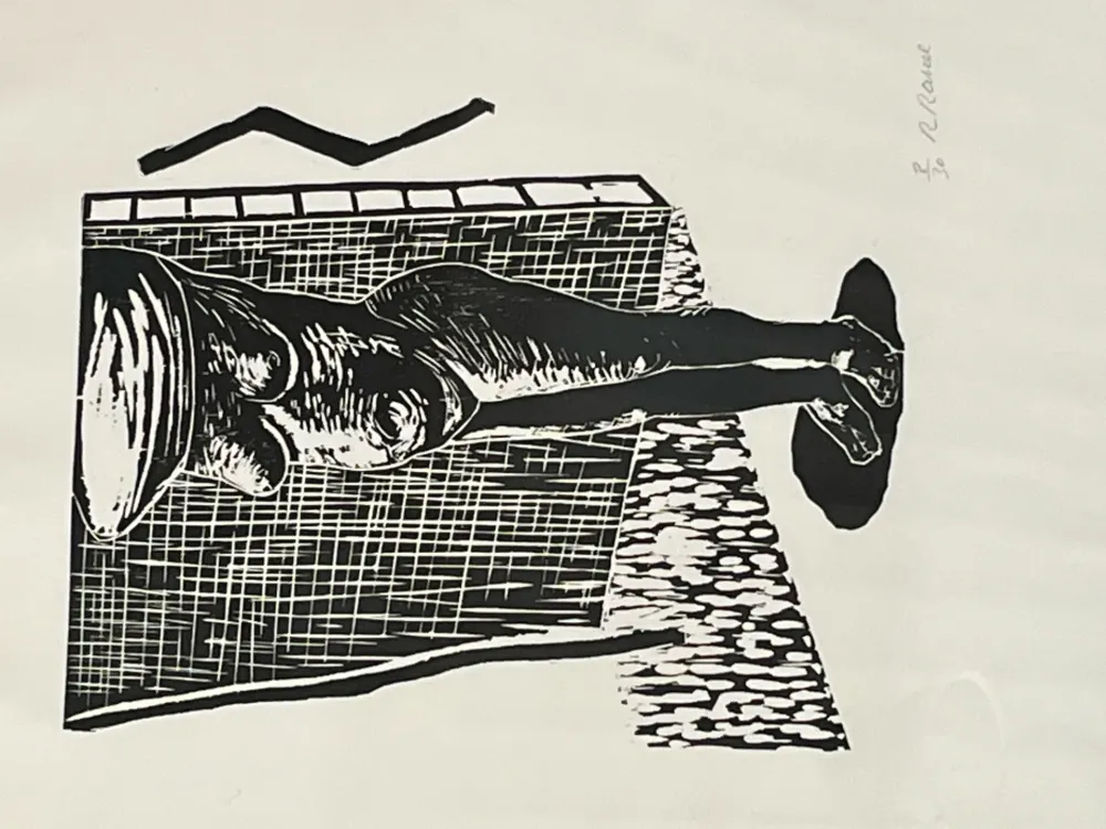 Incisione Su Legno Raveel - Naakt (i)