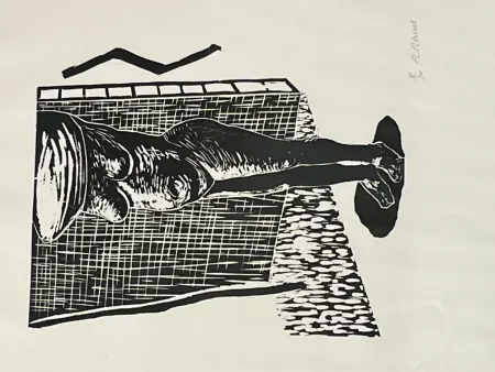 Incisione Su Legno Raveel - Naakt (i)