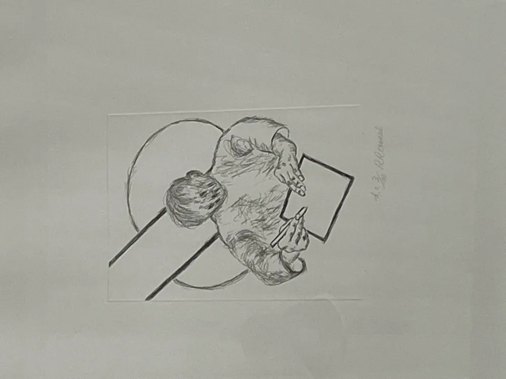 Incisione Raveel - Tegenover het vlak