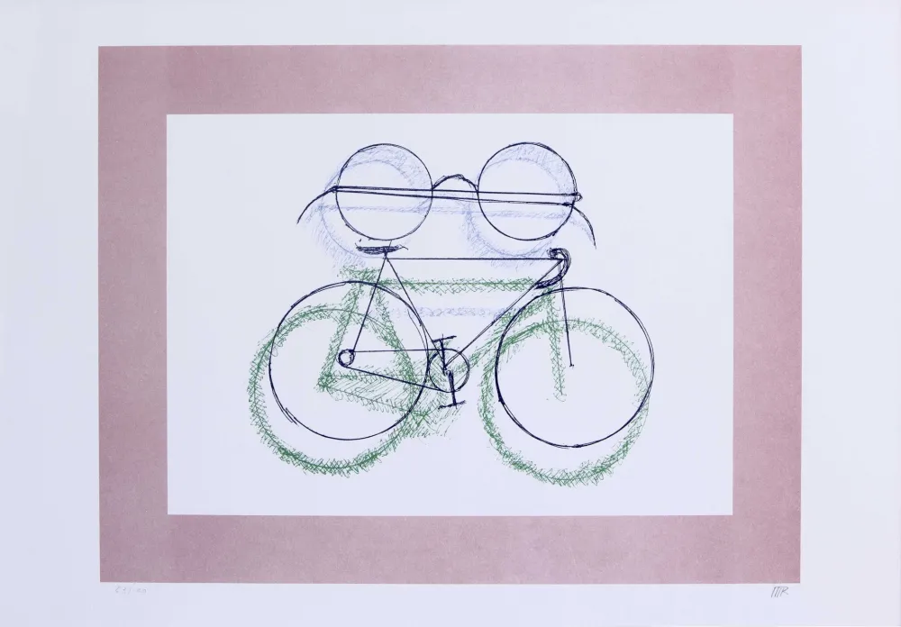 Litografia Ray - BICICLETTA CON OCCHIALI