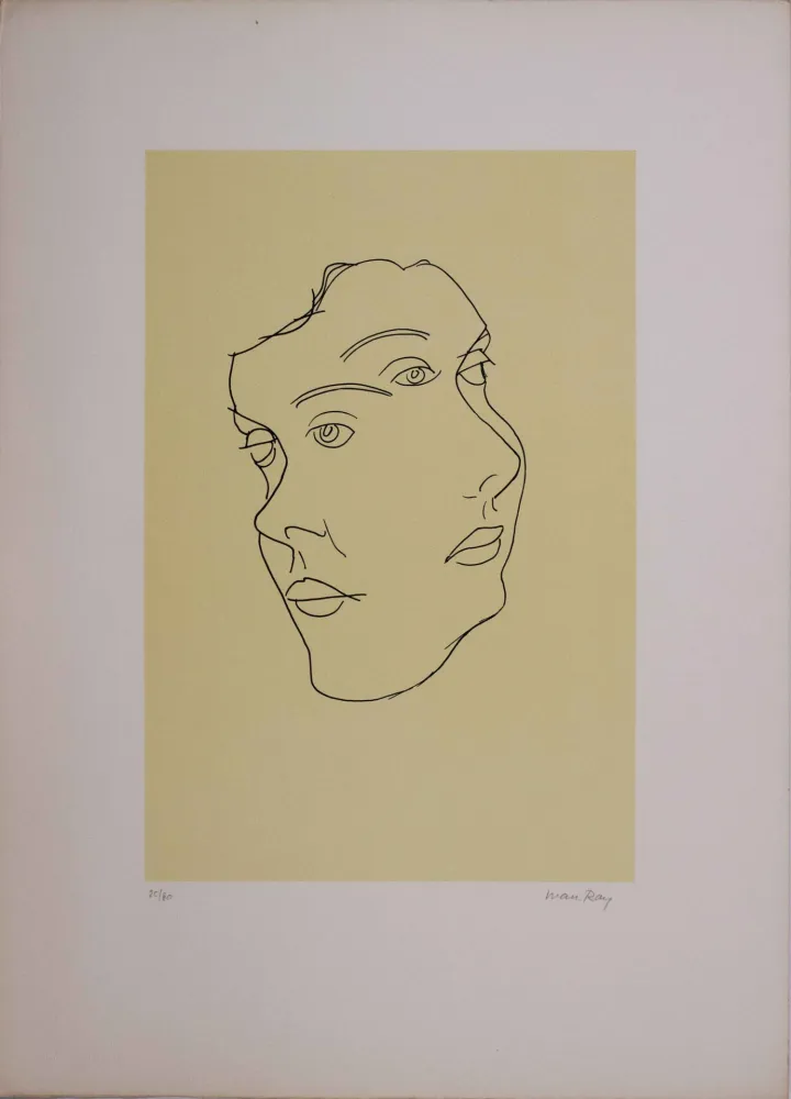 Litografia Ray - Les six masques voyants