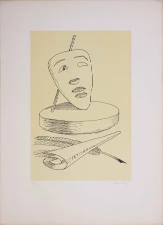 Litografia Ray - Les six masques voyants