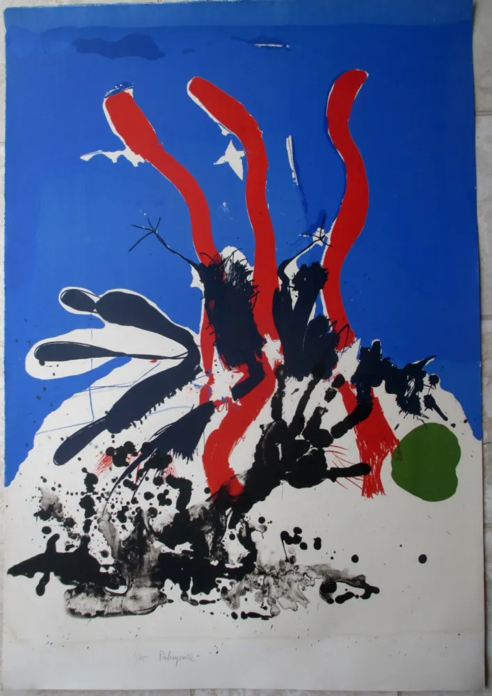 Litografia Rebeyrolle - Mort d'un adversaire