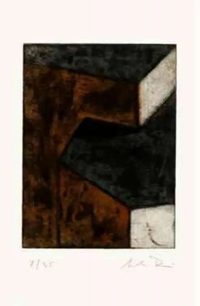 Acquaforte Rein - Ohne Titel (braun, grün, hell) 