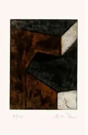 Acquaforte Rein - Ohne Titel (braun, grün, hell) 