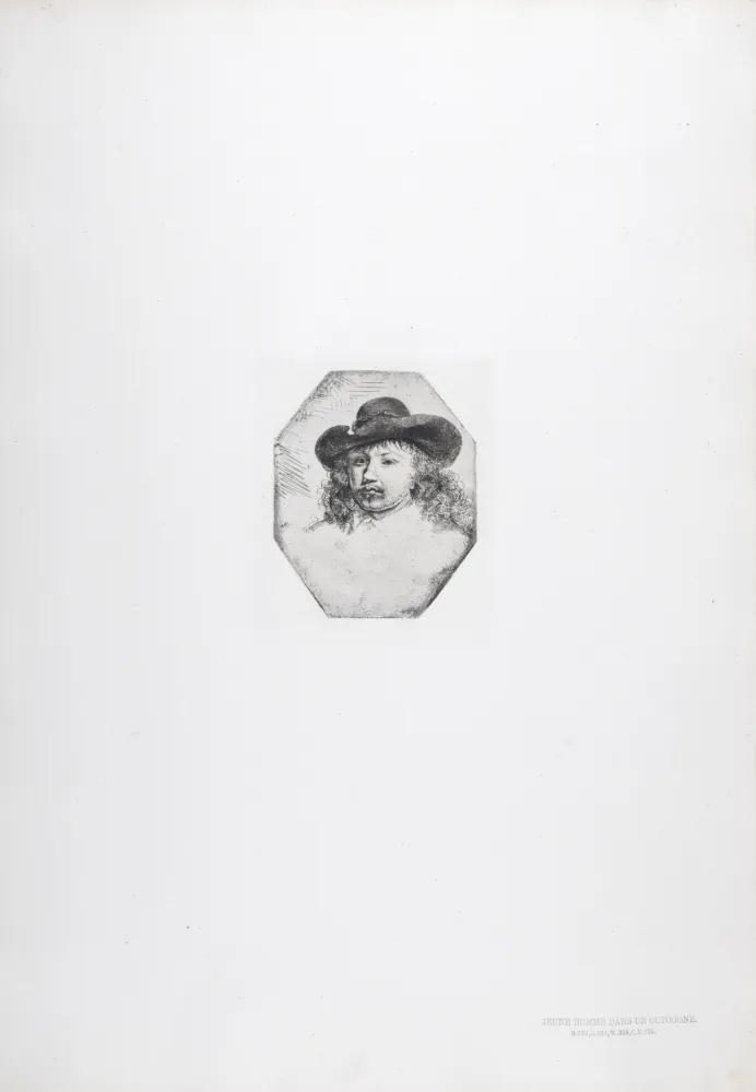 Rotocalcografia Rembrandt - Jeune homme dans un octogone