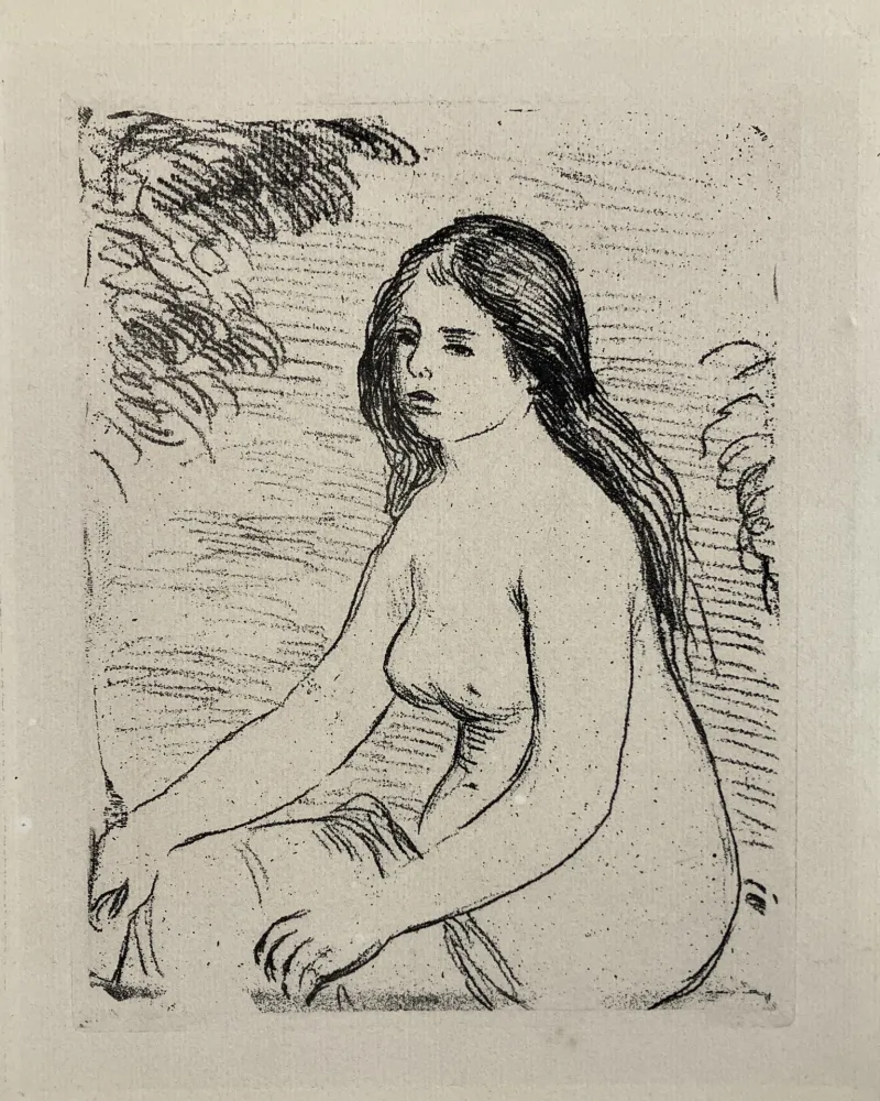 Acquaforte Renoir - Femme nue assise, circa 1906