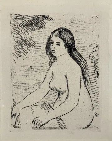 Acquaforte Renoir - Femme nue assise, circa 1906