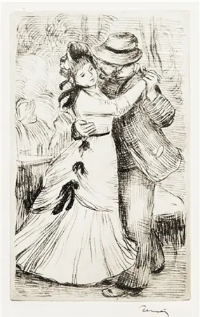 Incisione Renoir - LA DANSE À LA CAMPAGNE (1890)