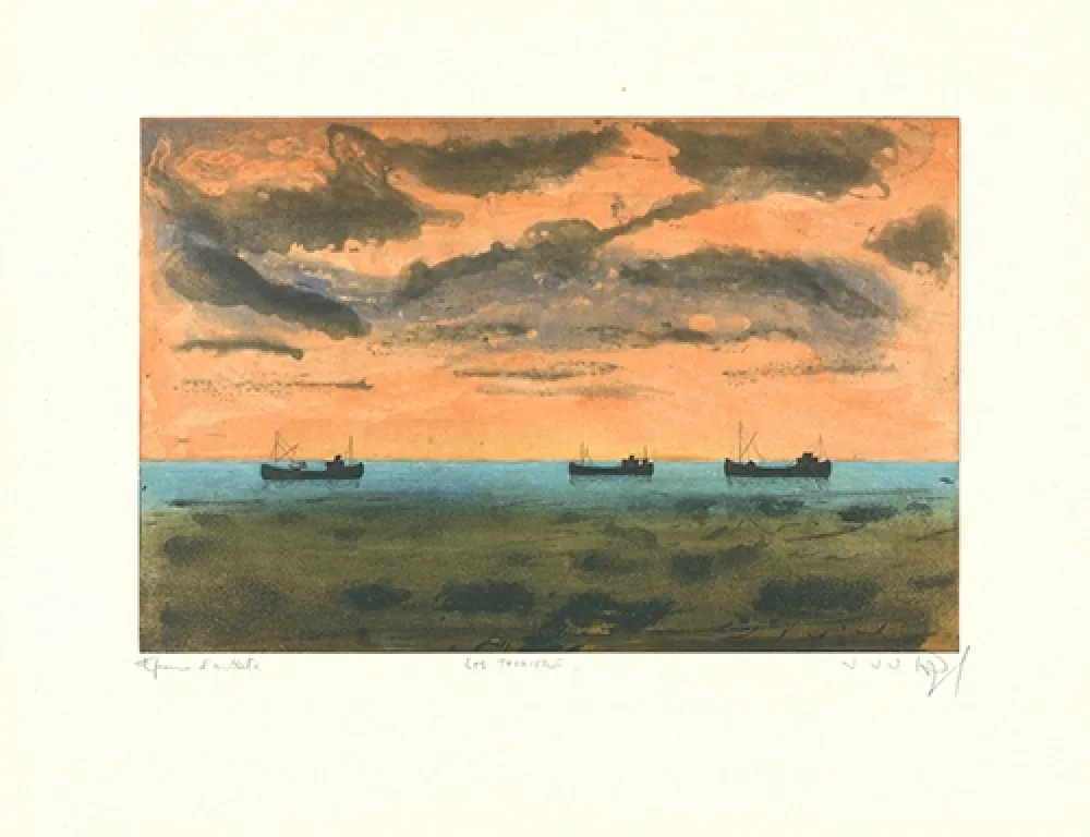 Acquaforte E Acquatinta Rigal J.j.j. - Thonniers au large de Rosas
