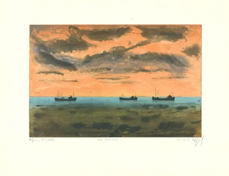 Acquaforte E Acquatinta Rigal J.j.j. - Thonniers au large de Rosas