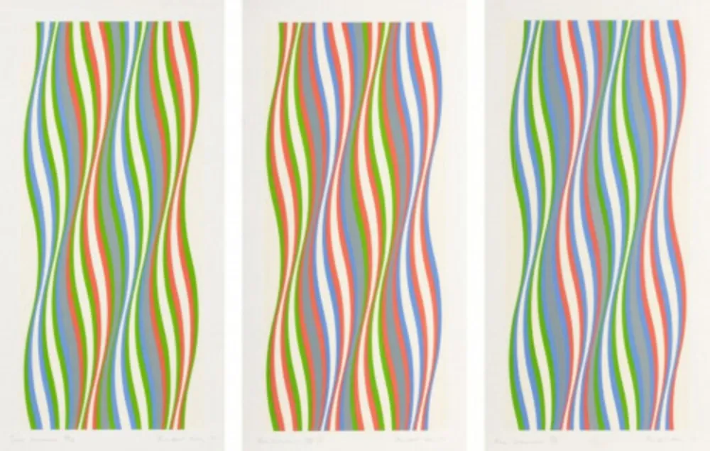 Serigrafia Riley - Green Dominance, Blue Dominance, Red Dominance (set of 3)