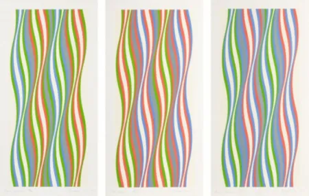 Serigrafia Riley - Green Dominance, Blue Dominance, Red Dominance (set of 3)