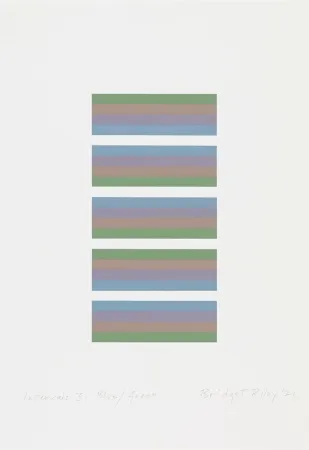 Serigrafia Riley - Intervals 3, Blue / Green